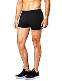 Muscle Alive Herren Sport Draußen Laufen Kurze Hose Trainieren Fitness Baumwolle und Elasthan Running Shorts Schwarz M