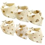 SNONESIY 6 Pcs Baby Halstuch Dreieckstuch Kinder Sabberlätzchen Babylätzchen SpuckläTzchen Unisex Gelb
