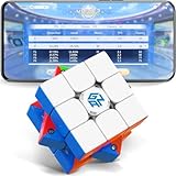 GAN 356 i3 Stickerloser Speed Cube, 3x3 Smart Cube Magnetischer Würfel Intelligentes Tracking, Timing, Bewegungen und Schritte messen mit CubeStation App Puzzle Spielzeug (Roboter nicht enthalten)