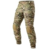 Aineeba G3 Kampfhose mit Knieschonern, Militär-Stil, taktische Camouflage-Hose, mehrere Taschen, Rip-Stop, Jagd, Wandern, Multi-Camo, 40W / 33L
