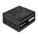 Corsair RM850x 80 PLUS Gold Vollmodulares 850 Watt ATX-Netzteil (135-mm-Lüfter mit Magnetschwebelager, Umfassende Kompatibilität, Japanische Kondensatoren, Extrem Schnelles Aufwachen) EU - Schwarz