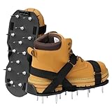Belüfterschuhe für Gras - Bodenlüfter Für Garten | Belüftungsschuhe mit Spikes und verstellbaren Trägern für Garten- und Rasenpflege