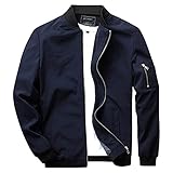 Mymyguoe Übergangsjacke Herren Bomberjacke Frühling Sommerjacke Leichte Blouson Jacke Atmungsaktiv Fahrradjacke Freizeitjacken Baggy Outdoorjacke Sweatjacke Sonenschutz Fieldjacket