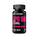 Body Attack Lipo FEM - 60 Kapseln - hochdosierte Formel für Fatburner-Training, speziell für Frauen - vegane Rezeptur + wertvolle Pflanzenextrakte + patentierte Markenrohstoffe - Made in Germany