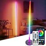 Smart LED Floor Lamp, Modern Led Floor Lamp with Remote, Voice & App Control, Music Sync, 16 Million Color Changing, Mood Lighting Smart RGB Corner Floor Lamps for Living Room Bedroom Gaming Room