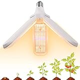 150W LED Pflanzenlampe, E27 414 LEDs Vollspektrum Pflanzenlicht, IP54 Wasserdicht Achstumslampe ähnlich dem Sonnenlichts für Zimmerpflanzen, Gewächshaus, Hydroponische Pflanzen und Gemüse, Blumen