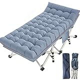 Feldbett Klappbar XXL, Extra Breit 81cm, mit Matratze, für Erwachsene, Campingbett Tragfähigkeit 250KG Gästebett Klappbett, mit Seitentasche, tragbares Campingliege, Outdoor, Reisen, Garten, Indoor