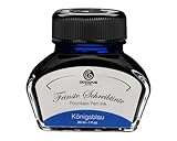 Füllhaltertinte im Tintenglas, Schreibtinte für Füllhalter, Füllertinte in Königsblau löschbar 30ml im Tintenfass, Kalligraphie Tinte