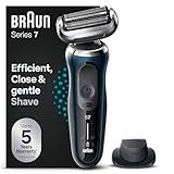 Braun Series 7 Elektrorasierer 360° Flex mit EasyClick Präzisionstrimmer, Rasierer Herren Elektrisch, Wet & Dry, Geschenk Mann, Made in Germany, 71-B1200s, blau