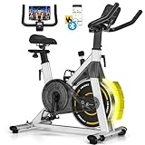 CHAOKE Heimtrainer Fahrrad mit App, 2025 Leiser Hometrainer mit Magnetwiderstand, Verstellbarem Sitz und Griff, LCD-Ergometer, Stationäres Fitnessbike mit großem Tablet-Halter, Bis 150KG