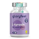 L-Tyrosin 365 Kapseln (6 Monate) - 1000 mg pro Tagesdosis - Veganes L Tyrosin mit Vitamin B3 & B12 - Für Nerven, Stoffwechsel und Psyche * - Laborgeprüft, ohne Zusätze in Deutschland hergestellt