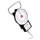 Manuelle Gepäckwaage Federwaage, Hängende Kofferwaage Ohne Batterie Angelwaage Fishing Scale mit 1M Maßband, Zeigerschnellwaage Hängewaage Analog Bis 22kg