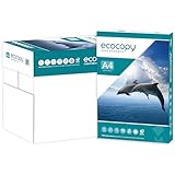 EcoCopy A4 weißes Drucker- und Kopierpapier | 1 Box mit 5 Ries | weißes Drucker-Kopierpapier | 5 Ries à 500 Blatt | Multifunktions-Laser-Tintenstrahlpapier | ideal für Büro, Schule und Zuhause