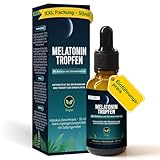 Melatonin hochdosiert Tropfen 50ml pro Flasche, Schlafmittel mit Baldrian und Zitronenmelisse, Einschlafhilfe mit Hibiskus-Geschmack, Alternative zu Spray, Gummies, Tabletten, orale Einnahme