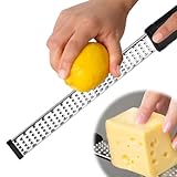 OUDQFCJ Reibe Küchenreibe Parmesanreibe Zitronenreibe Muskatnuss Reibe Knoblauchreibe Ingwerreibe Mit Feiner Edelstahlklinge Spülmaschinenfest Schwarz