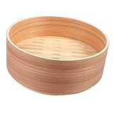 ARTSEWPLY Bambusdämpfer Natürlicher Dampfgarer Korb Leicht Tragbar Atmungsaktiv für Dim Sum Gemüse Fleisch Reis Schonendes Kochen Umweltfreundlich Praktische Küche für Zuhause