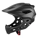 Kinderhelm, 2-In-1 Integriert Kinder Fahrradhelm Mit Abnehmbarem Kinnschutz, Jugend Fullface Helm 48-54 cm Children's Helmet, Kindersport Schutzhelm Zum Fahrräder Laufrad Roller Rollschuhe