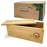 GP Get Productive Karteikasten für 1000 DIN A5 Karteikarten, inkl. 4 einstellbaren Trennbrettern der Lernbox, Bambus Holz Karteibox glanzbeschichtet in premium Qualität, Die Lernkarteibox!