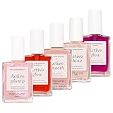 Manucurist Nagellack Set mit 5 Nagellacken Rainbow Active - 5 Nagelpflege: Active Plump, Active Cranberry, Active Smooth 01, Active Shine und Active Grape - Mit Nagelhärter - Geschenk für Frauen