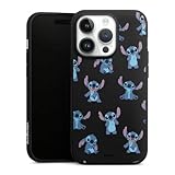 Premium Silikon Hülle kompatibel mit Apple iPhone 14 Pro Handyhülle schwarz Case Lilo & Stitch Offizielles Lizenzprodukt Disney
