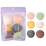 6 Farb Wassertropfen 100% Konjac Waschgesicht Flutter Gesichtspflegekörper Schwämme (trocken) für empfindliche Haut Babyhaut (Runden)