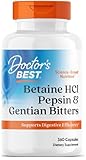 Doctor's Best - Betain HCl Pepsin & Enzianwurzel | Unterstützung für die Verdauung - 360 Kapseln