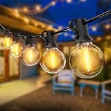 Woolmug Lichterkette Außen, 9.7M Outdoor Lichterkette Strom Glühbirnen LED lichterkette Außen, Wasserdicht Led Lichterkette Decor für Garten Weihnachten Hochzeit Terrasse Party, Warmweiß