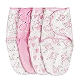 Pucksack Baby 0–3 Monate Swaddles Decke Oeko-tex100 Babyschlafsack Pucktuch Neugeborene Wickeltuch Säuglinge Schlafsack, 100% Bio-Baumwolle für Kleinkinder, Unisex, Mädchen und Jungen 4er Pack (Pink)