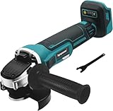 Akku Winkelschleifer kompatibel mit Makita 18V Batterie, 8500 RPM Profi-Schleifer mit 4 Variablen Geschwindigkeiten, 125mm Schleifen Winkelschleifer zum Polier, Schleifen und Trennen(Ohne Akku)