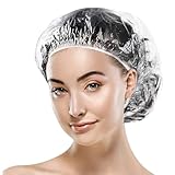 Thinp 100 Stück Duschhaube,Kunststoff Duschkappe,Elastische Haarduschhaube,Haarschutz Haarhaube,Wasserdichte Duschhaube Damen,Shower Cap Dicke,für Salon Spa Dusche Küche Hotel Reise Zuhause Duschkappe