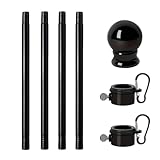 Teleskop-Fahnenmast – 1,8 m Langer Fahnenmast für den Außenbereich, strapazierfähig, wetterbeständig, perfekt für Hof, Garten, Garage, Terrasse, Dach, Wand, Urlaub, Veranstaltungen, Party