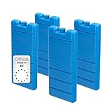 VonBueren 4 x Kühlakkus für Kühltasche 12h Lange Kühlung | je Kühlakku 200 g | 7,5 x 16,5 x 2 cm | auch für Kühlbox
