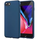 JETech Silicone Hülle für iPhone SE 3/2 (Modell 2022/2020), iPhone 8 und iPhone 7, seidigem Ganzkörper-Schutzhülle, mit weichem Mikrofaser-Innenfutter stoßfestes Abdeckung (Kobaltblau)