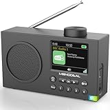 DAB Radio mit Bluetooth, DAB Plus Radio mit 3' Großes TFT Display, Rechargeable Dab+ Radio Klein, Küchenradio mit Kopfhöreranschluss, Aux-In, USB-Ladekabel