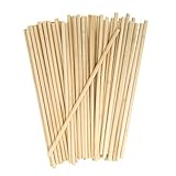 Ideen mit Herz Holzstäbe | 50 Stück | rund | 30 cm lang | 8 mm x 8 mm | glatt geschliffen | Bambus | Stab kürzbar | für Dekoration, Modellbau, Basteln, DIY (rund)