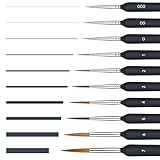 Feine Pinsel Set, 10 Stück Acrylfarben, Acryl Pinsel Aquarell Modellbau Malpinsel für Acrylmalerei, Malen Nach Zahlen Dünne Klein, Detail Miniatur Künstlerpinsel Paint Brush