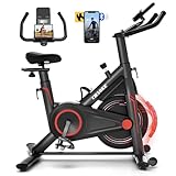 Heimtrainer Fahrrad mit App, CHAOKE Profi Ultra-Leiser Indoor-Hometrainer mit Magnetwiderstand, Ergometer Heimtrainer mit V-Stabil-Basis, Superweichem und Atmungsaktivem Sitz, Bis 160KG