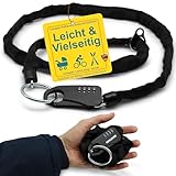 KOHLBURG sicheres + leichtes Taschenschloss mit Zahlencode [129cm lang, 3mm stark] - als Kinderwagenschloss Skischloss Snowboardschloss & Helmschloss Motorrad - Zahlenschloss Fahrrad Kinderwagen