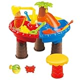Wassertisch für Kleinkinder 1-3, 35x45 cm 3 in 1 Sand- und Wasserspieltisch mit Spielzubehör, Sandbox-Tische Sommer-Outdoor-Spielzeug für Kinder (Stil)