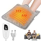 Towwoo Fußwärmer Elektrisch, Kuscheliger Fußwärmer mit 6 Temperaturstufen & 4 Timer für Männer und Frauen, Waschbar, USB Wiederaufladbarer, für Winter Heim und Bürogebrauch, 40x40 cm