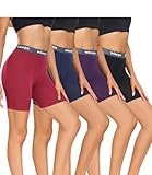 wirarpa Damen Boxershorts Panties Modal Radlerhose Kurze für Unter Kleid Anti Scheuern Unterhosen mit Bein 4er Pack Mehrfarbig Größe L