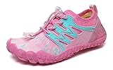 Teechodina Kinder Barfußschuhe Barfussschuhe Kleinkind Wasserschuhe Strandschuhe Schnell Trocknend Badeschuhe Unisex Aquaschuhe für Jungen Mädchen, A Rosa, 35