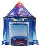Zelt Für Kinder Spielzelt Raketenspielzelt Spielhaus Kleinkinder Jungen Zelt drinnen draußen großes Raumschiff Astronauten Pop-up tragbares Heimkostümparty Geburtstagsgeschenk
