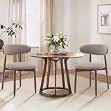 COLAMY Küchenstuhl Esszimmerstühle 2er Set, Moderne Polsterstuhl Essstühle mit Fester Rückenlehne, Stoff Esszimmerstühl mit Holzbein für Esszimmer, Küche, Restaurant, Kamel