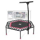 SportPlus Trampolin Indoor - Fitness Trampolin klappbar Ø126cm - Trampolin klein leise Gummiseilfederung - Trampolin Outdoor & Indoor - Jumping Trampolin Fitness belastbar bis 130kg