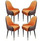 Moderne Esszimmerstühle aus Mikrofaser-Leder, stilvolle Polsterstühle für Küche, Schlafzimmer, Balkon, Sofa, Schminktisch, 4 Stück