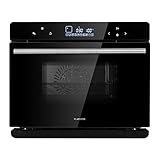 Klarstein MasterFresh Dampfbackofen - Stand-Dampfgarer, 24 Liter, 230 °C, 1,4 Liter Wassertank, Dampfgaren: 1100W, Backofen: 1900W, TouchControl, 12h-Timer, 9 Programme, freistehend, schwarz