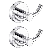 MARMOLUX ACC - 2er Packung - Chrom Badezimmerhaken für Handtücher | Modernes Doppelhandtuchhaken-Design, ideal für die Verwendung als Bademantel- und Handtuchhaken, Duschwandhaken oder Küchenhaken.