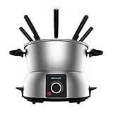 Cecotec elektisches FunGourmee Fondue aus rostfreiem Stahl für 8 Personen, einstellbare Temperatur, 1000 W, mit 8 Spießern, für Käse, Schokolade und Öl