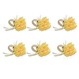 Kliplinc 6 St¨¹Ck Blumen F?Rmige Handtuch Schnalle Servietten Ring, Chrysanthemen Servietten Ring Halter f¨¹r Dinner, Festival, Hochzeit Feier, Gelb